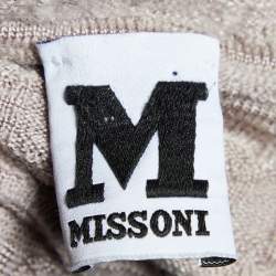 Pre Owned M Missoni Beige Patterned Knit Maxi Dress S