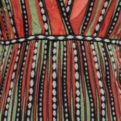 Pre Owned M Missoni Multicolor Alga and Bubble Pattern Knit Sleeveless Midi Dress S
