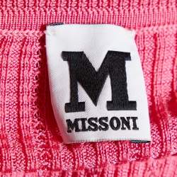 Pre Owned M Missoni Pink Knit V Neck Top M