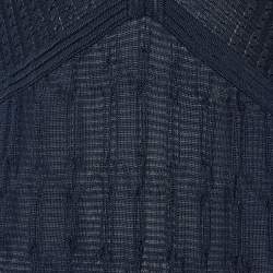 Pre Owned M Missoni Navy Blue Patterned Knit Midi Dress M