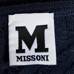 Pre Owned M Missoni Navy Blue Patterned Knit Midi Dress M