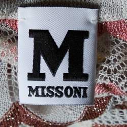 Pre Owned M Missoni Grey Patterned lurex Knit Sleeveless Sheer Mini Dress M