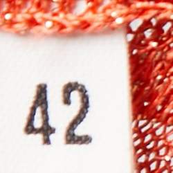 مملوكة مسبقًا M Missoni Orange Patterned Lurex Knit Sleeveless Maxi Dress M