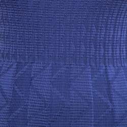 M Missoni Blue Patterned Knit Scoop Neck Flared Midi Dress S