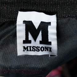 Pre Owned M Missoni Multicolor Lurex Knit Halter Neck Maxi Dress L