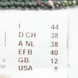 Pre Owned M Missoni Multicolor Patterned Knit Button Front Cropped Cardigan M