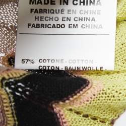 Pre Owned M Missoni Multicolor Patterned Knit Button Front Cropped Cardigan M