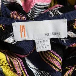 Pre Owned M Missoni Multicolor Patterned Knit Sleeveless Midi Dress M