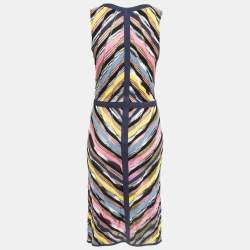 Pre Owned M Missoni Multicolor Patterned Knit Sleeveless Midi Dress M