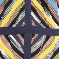 Pre Owned M Missoni Multicolor Patterned Knit Sleeveless Midi Dress M