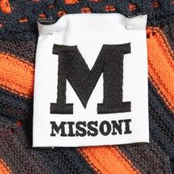 Pre Owned M Missoni Multicolor Patterned Knit Sleeveless Flared Short Dress S