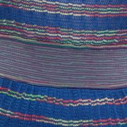 Pre Owned M Missoni Blue Knit Halter Neck Back open Maxi Dress S