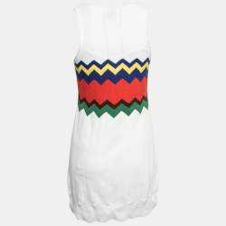 Pre Owned M Missoni Multicolor Patterned Knit Sleeveless Flared Mini Dress M