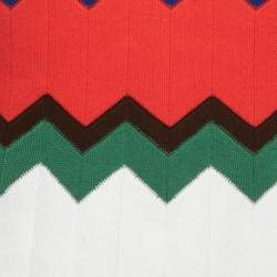 Pre Owned M Missoni Multicolor Patterned Knit Sleeveless Flared Mini Dress M