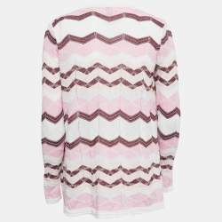 Pre Owned M Missoni Multicolor Patterned Knit Full Sleeve Shrug S