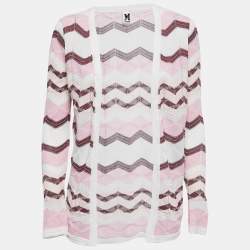 Pre Owned M Missoni Multicolor Patterned Knit Full Sleeve Shrug S