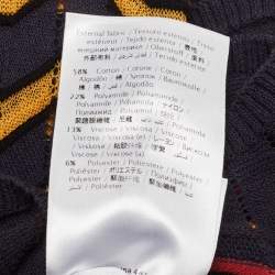 Pre Owned M Missoni Multicolor Patterned Knit Crew Neck Half Sleeve Top M