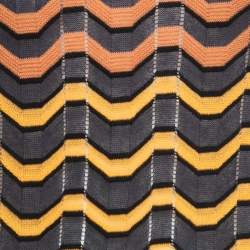 Pre Owned M Missoni Multicolor Patterned Knit Crew Neck Half Sleeve Top M