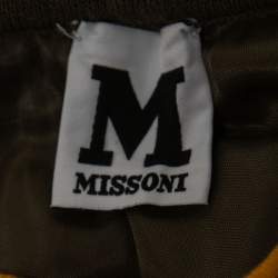 Pre Owned M Missoni Military Green Patterned Knit Maxi Skirt S