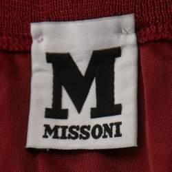 Pre Owned M Missoni Red Patterned Knit Maxi Skirt M