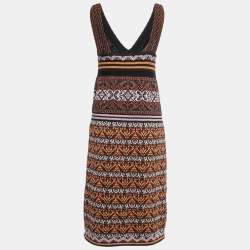 Pre Owned M Missoni Multicolor Patterned Lurex Knit Sleeveless Midi Dress S