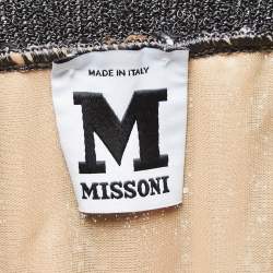 Pre Owned M Missoni Multicolor Striped Lurex Knit Draped Midi Dress L