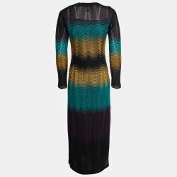 Pre Owned M Missoni Multicolor Patterned Crochet Knit Maxi Dress M