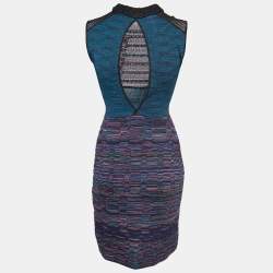Pre Owned M Missoni Multicolor Patterned Lurex Knit Bodycon Mini Dress S