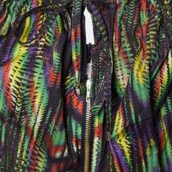 Pre Owned M Missoni Multicolor Printed Cotton Strapless Tie Detail Zip Front Jumpsuit M