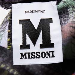 Pre Owned M Missoni Multicolor Printed Cotton Strapless Tie Detail Zip Front Jumpsuit M