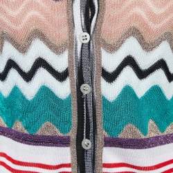 Pre Owned Missoni Multicolor Lurex Knit Button front Cropped Cardigan M