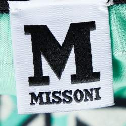 Pre Owned M Missoni Green Patterned Knit Sleeveless Mini Dress M