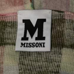 M Missoni Multicolor Printed Wool Long Sleeve Mini Knit Dress S