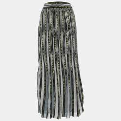 Pre Owned M Missoni Multicolor Patterned Lurex Knit Maxi Skirt M