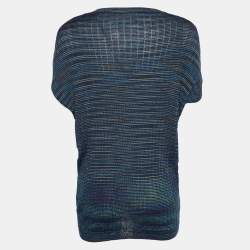 Pre Owned M Missoni Navy Blue Wool Knit Top M