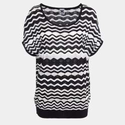 M Missoni Monochrome Patterned Knit Top S