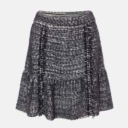 مملوكة مسبقًا M Missoni Black Tweed Effect Wool Knit Mini Skirt M