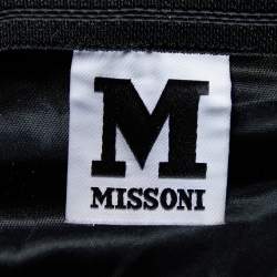 Pre Owned M Missoni Brown Lurex Knit Chevron Pattern Palazzo Pants M