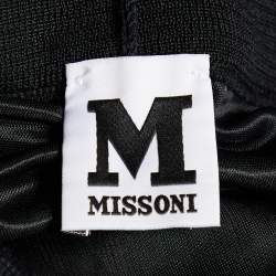 Pre Owned M Missoni Black Wool Patterned Knit Maxi Skirt L