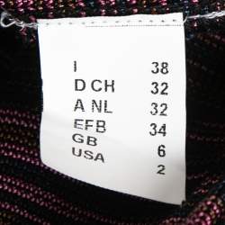 Pre Owned M Missoni Multicolor Patterned Knit Single Breasted Blazer S