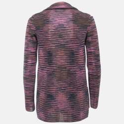 Pre Owned M Missoni Multicolor Patterned Knit Single Breasted Blazer S