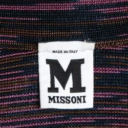 Pre Owned M Missoni Multicolor Patterned Knit Single Breasted Blazer S