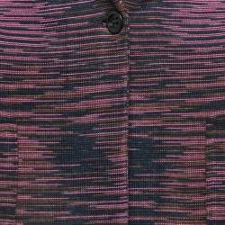 Pre Owned M Missoni Multicolor Patterned Knit Single Breasted Blazer S