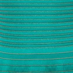 Pre Owned M Missoni Green Striped Patterned Knit Mini Dress S