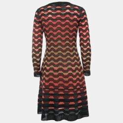Pre Owned M Missoni Black Patterned Knit Short Dress M