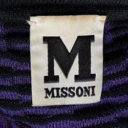 مملوكة مسبقًا M Missoni Multicolor Patterned Knit Open Front Cardigan M