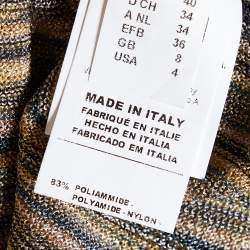 Pre Owned M Missoni Gold Patterned Lurex Knit Top S