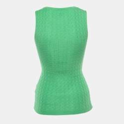 Pre Owned M Missoni Green Patterned Knit V-Neck Top S