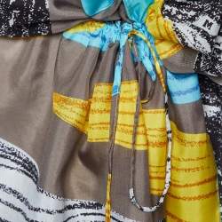 Pre Owned M Missoni Multicolor Printed Silk Faux Wrap Top L