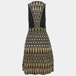 M Missoni Black/Gold Lurex Knit Razer Back Mini Dress S